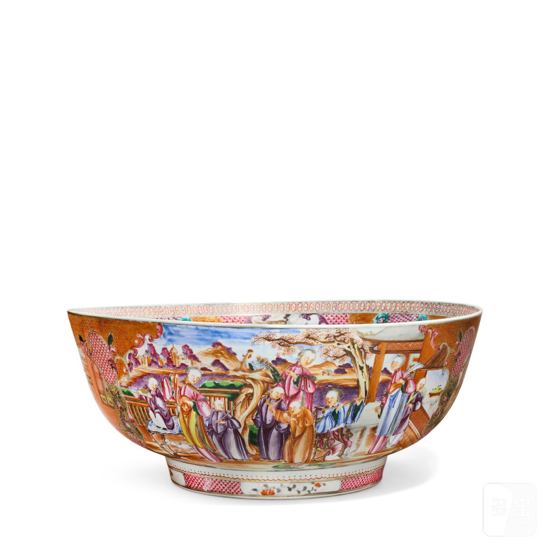 清乾隆 粉彩人物故事圖大盌 | A LARGE CANTON FAMILLE ROSE PUNCH BOWL